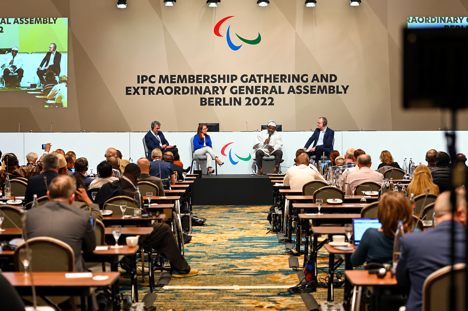 Wide view of the mentorship panel and audience at the IPC Membership Gathering in Berlin.