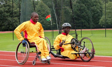 Handcyclists from Burkina Faso.