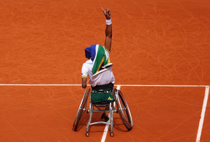 Donald Ramphadi celebrates during Paris 2024