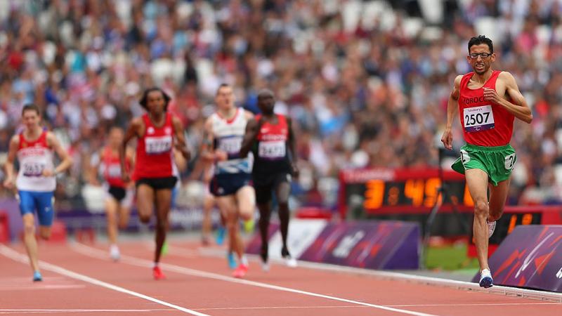 Chentouf leads on the London track.