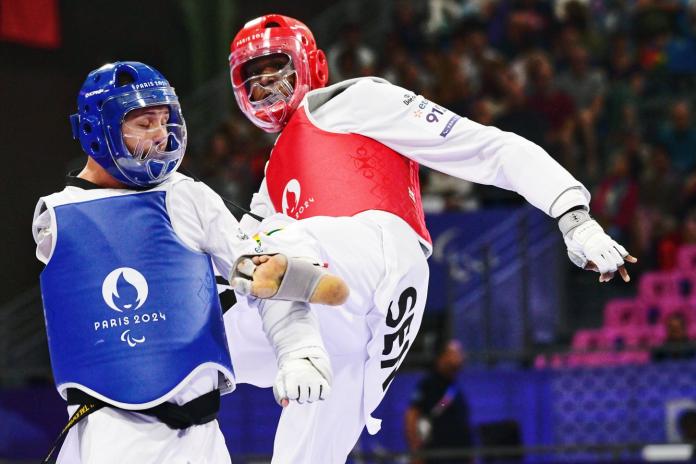 Keita attacks during his Paralympic debut