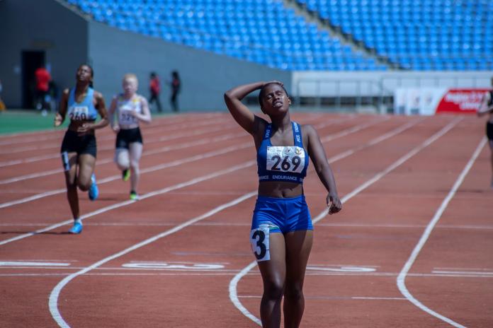 Kete recovers after finishing a race.