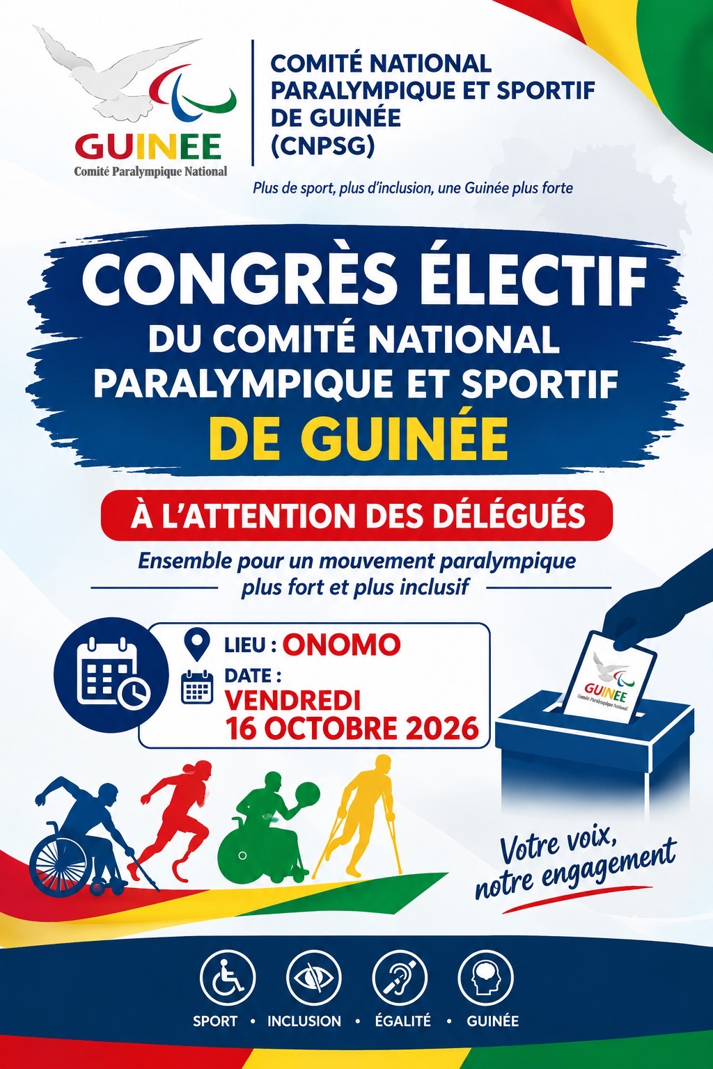 CNPSG elective congress announcement: ONOMO, Friday 16 October 2026.