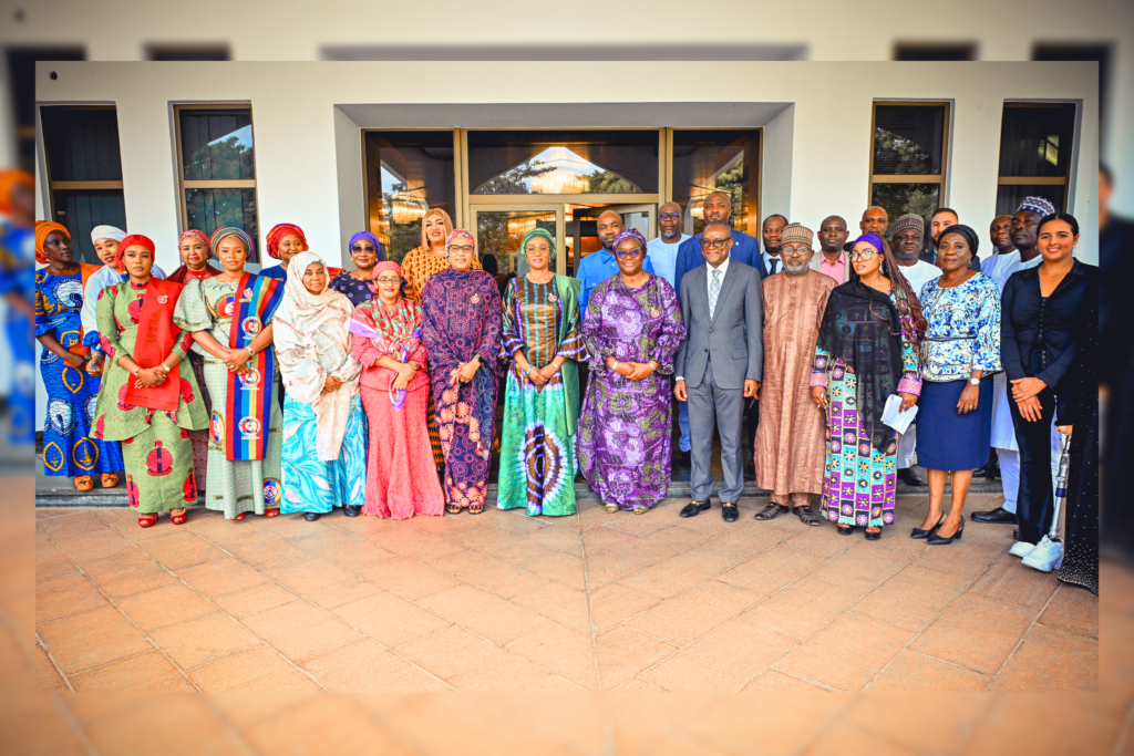 A group photograph published with the November 2023 report of the First Lady’s meeting with the AfPC delegation.